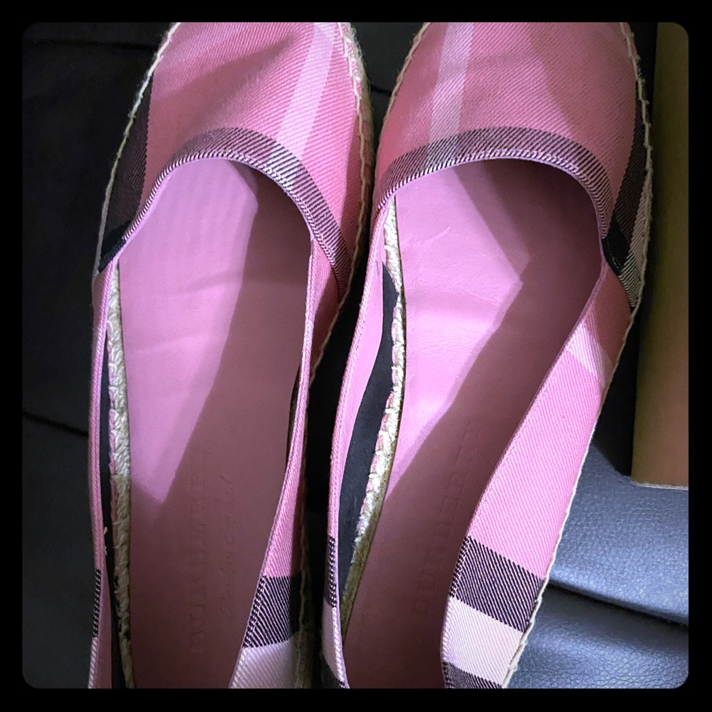 Pink Burberry Flat espadrille authentic Housecheck - Picture 3 of 8
